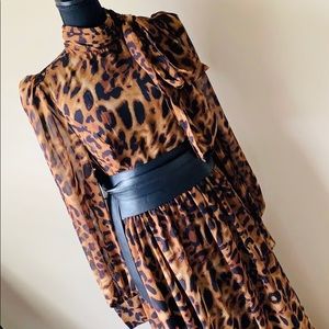 Long Sleeve Leopard Dress